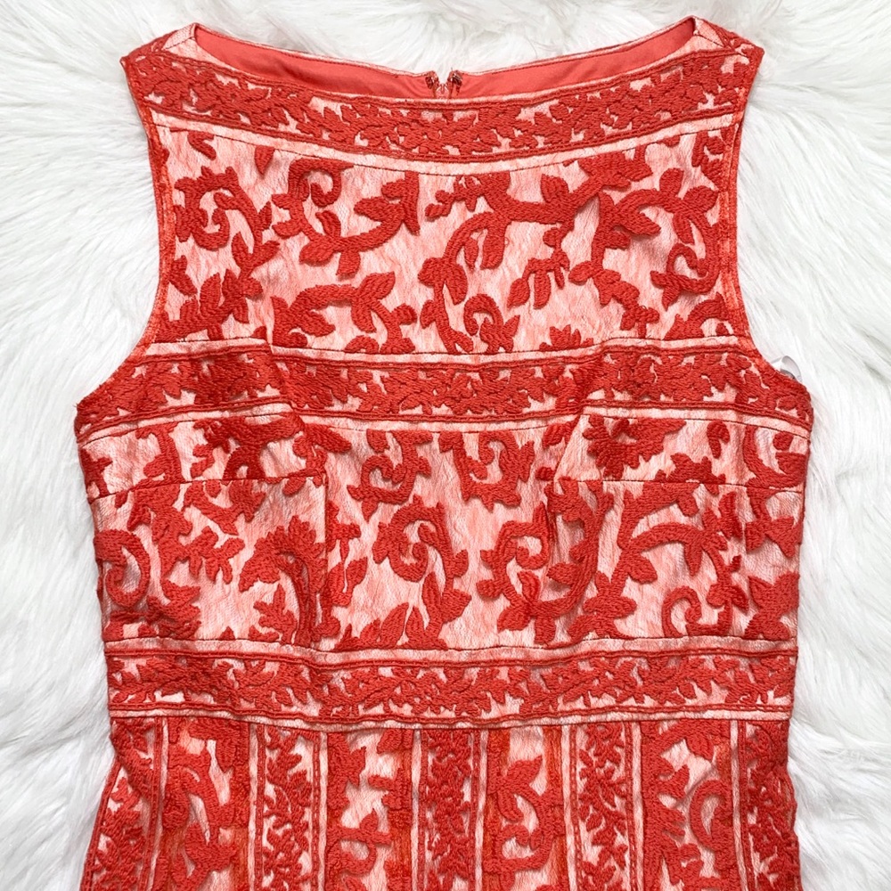 SOLD-Tadashi Embroidered Lace Cocktail Dress - Picture 9 of 14